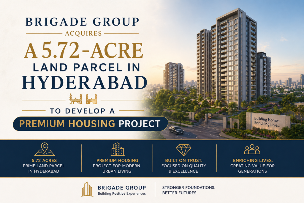 Brigade Group Acquires 5.72-Acre Land in Hyderabad for Premium Housing Project