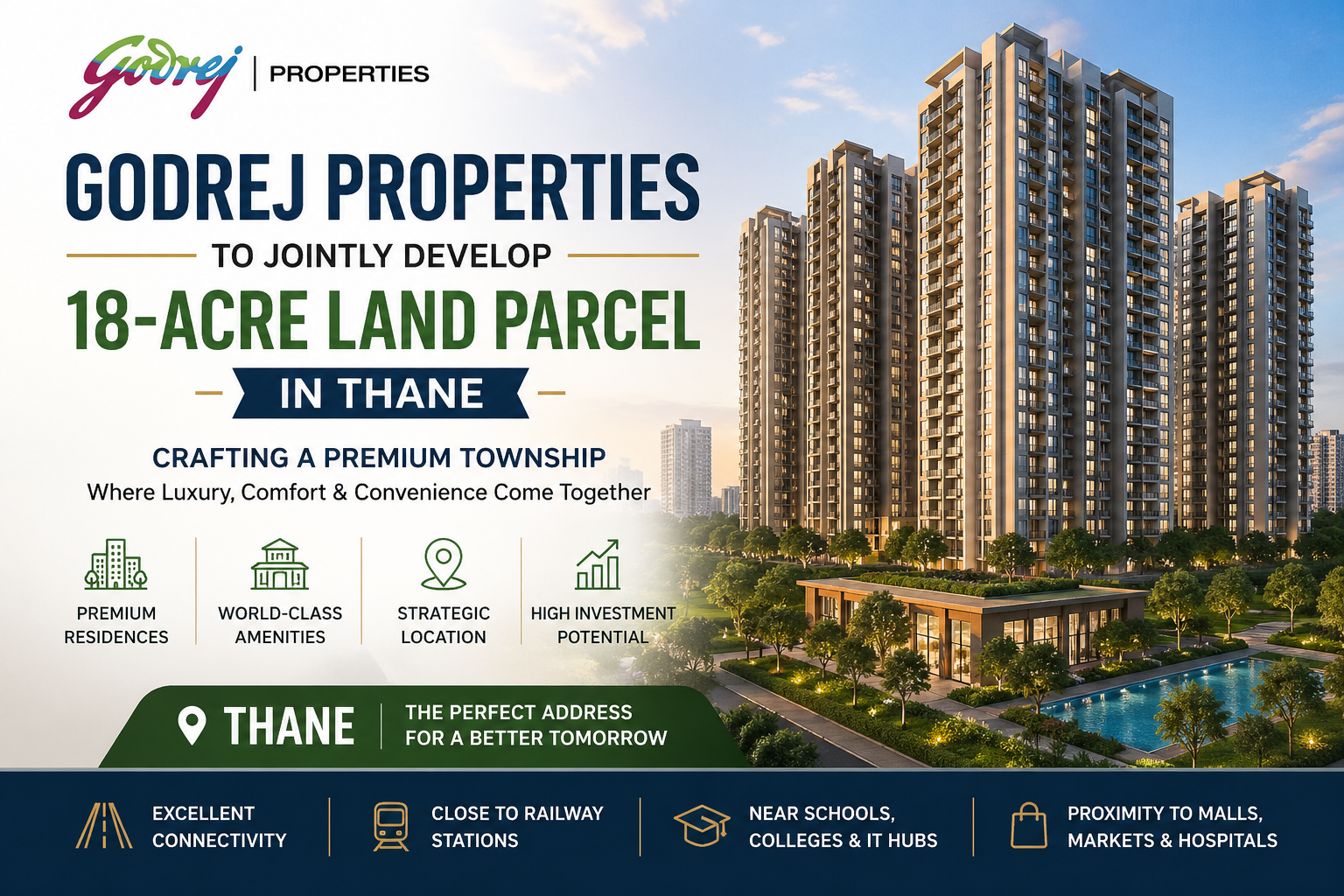 Godrej Properties to Develop 18-Acre Premium Township in Thane