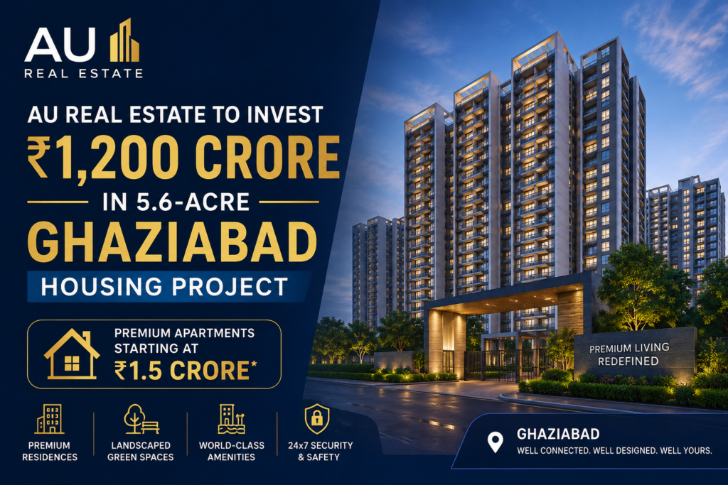 AU Real Estate to Invest ₹1,200 Crore in 5.6-Acre Ghaziabad Housing Project