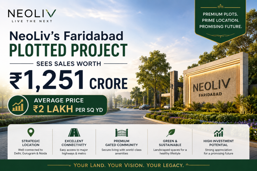 NeoLiv’s Faridabad Plotted Project Achieves ₹1,251 Crore
