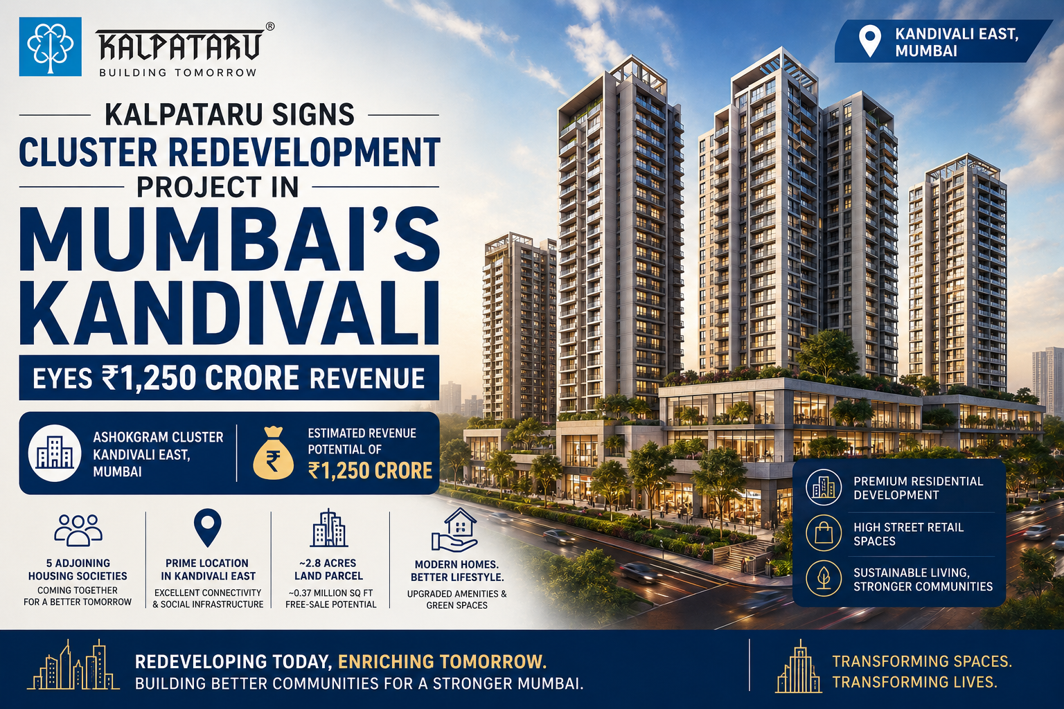 Kalpataru Signs Cluster Redevelopment Project in Mumbai