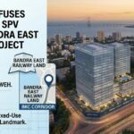 Infographic banner for Oberoi Realty ₹268.50 crore investment in Bandra East railway land project